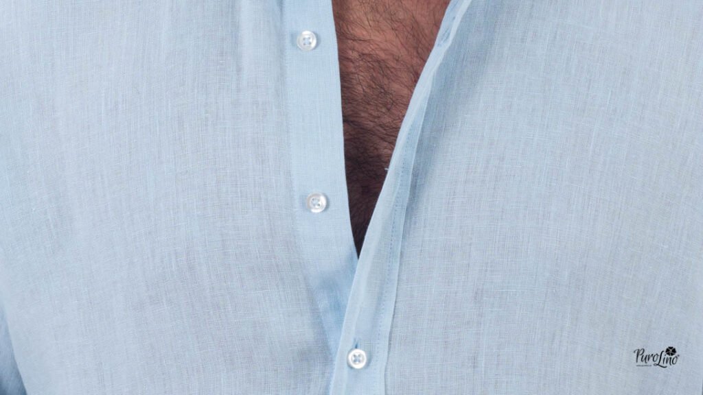 Camisa Puro Lino Celeste
