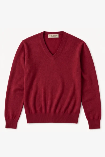 Jersey Cashmere Burdeos Cuello de Pico - Imagen 2