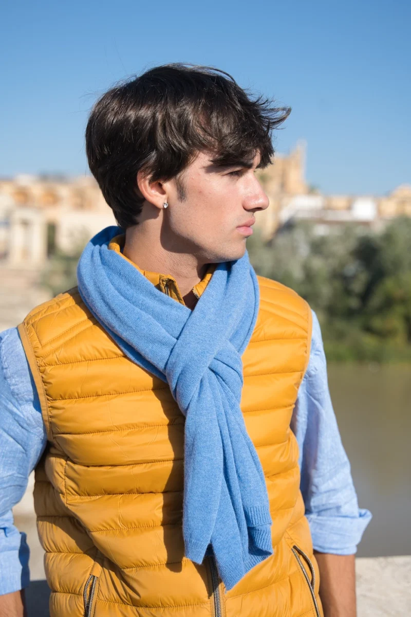 Bufanda Azul Lana y Cashmere