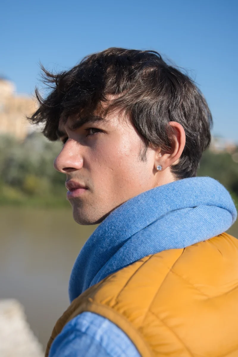 Bufanda Azul Lana y Cashmere