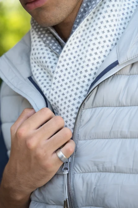 Bufanda Gris Claro y Gris Oscuro Jacquard