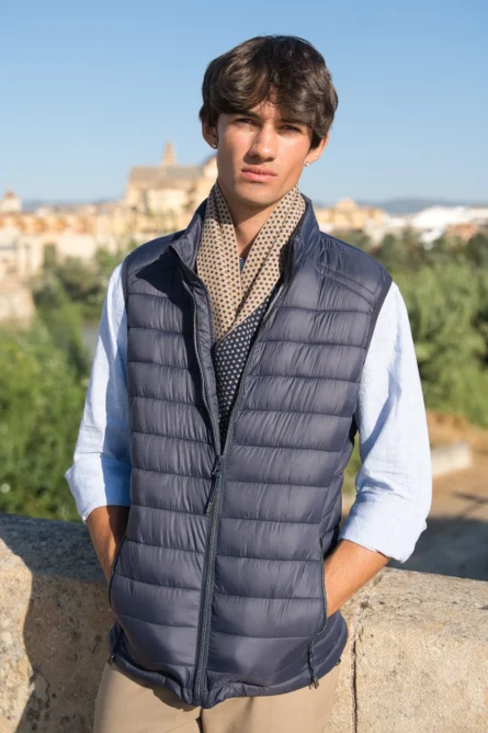 Bufanda Marino y Camel Jacquard