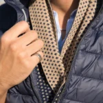 Bufanda Marino y Camel Jacquard