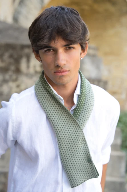 Bufanda Verde Claro y Verde Oscuro Jacquard