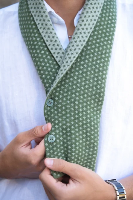 Bufanda Verde Claro y Verde Oscuro Jacquard