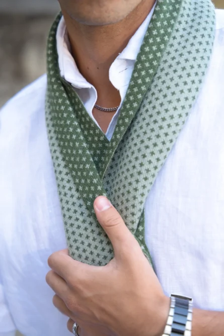 Bufanda Verde Claro y Verde Oscuro Jacquard