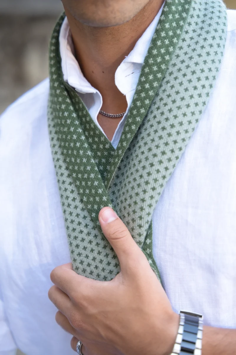 Bufanda Verde Claro y Verde Oscuro Jacquard