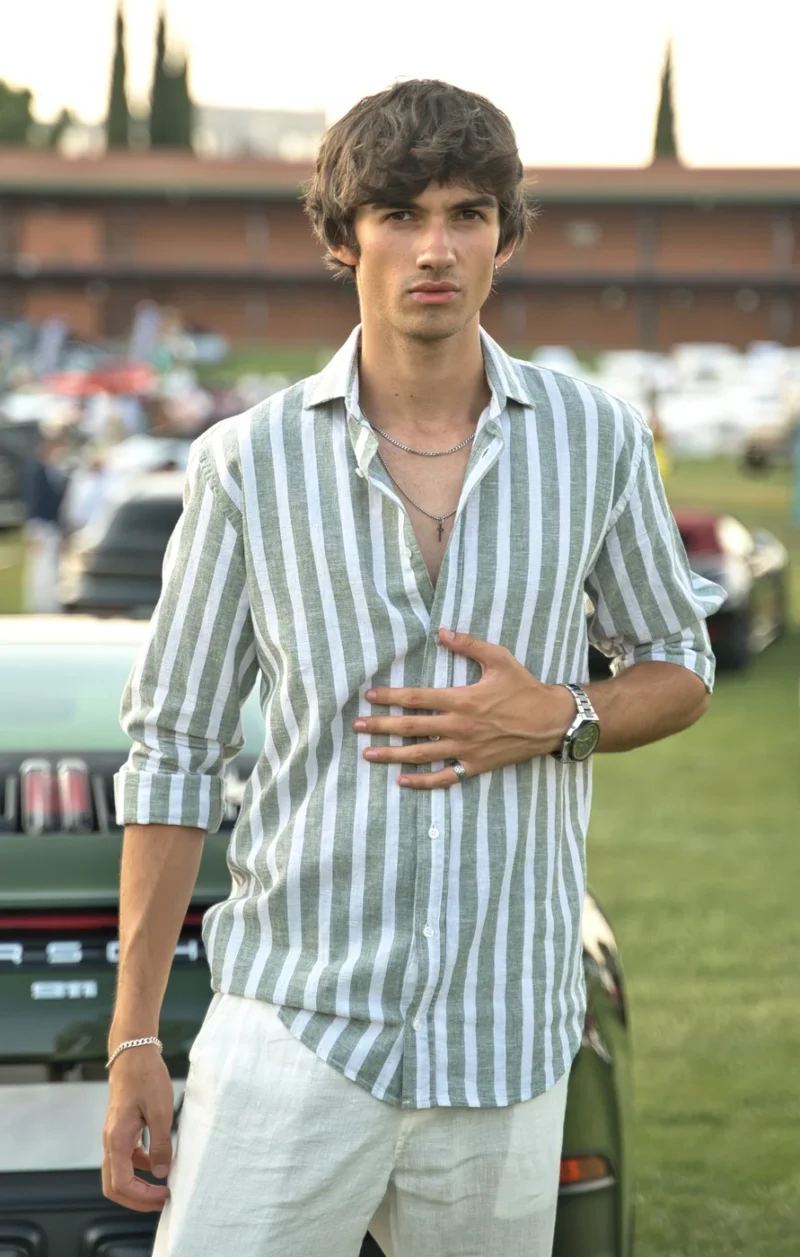 Camisa de Lino / Algodón Musgo