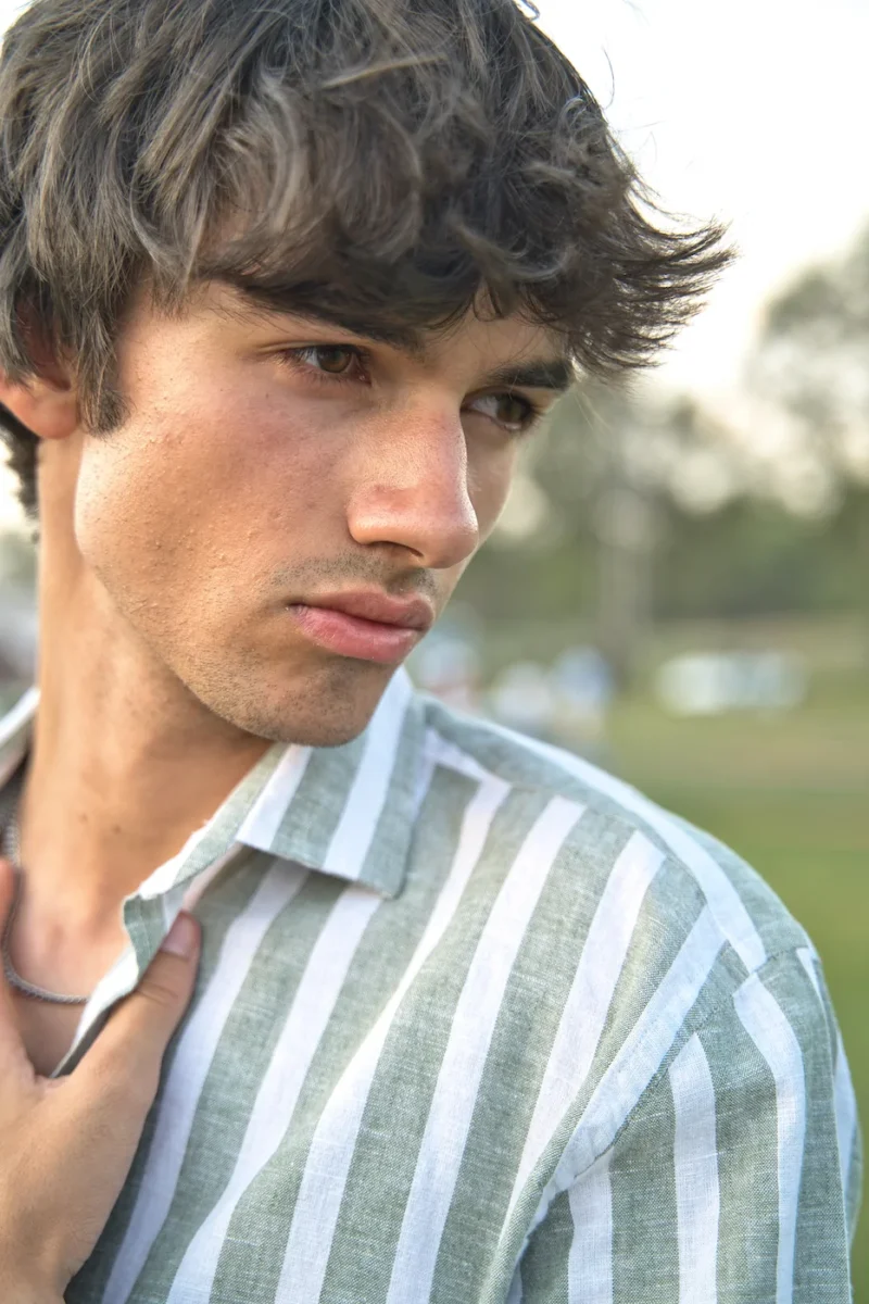 Camisa de Lino / Algodón Musgo