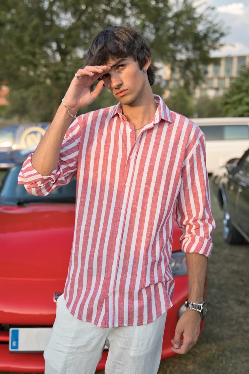 Camisa de Lino / Algodón Cereza