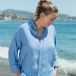 Camisa Puro Lino Premium Azul