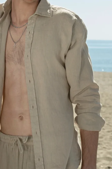 Camisa Puro Lino Premium Camel