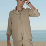 Camisa Puro Lino Premium Camel