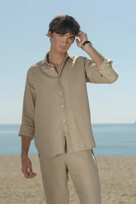 Camisa Puro Lino Premium Camel