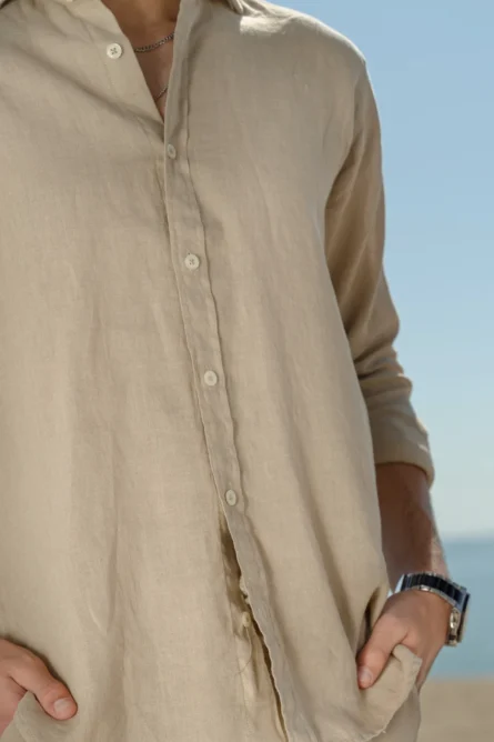 Camisa Puro Lino Premium Camel