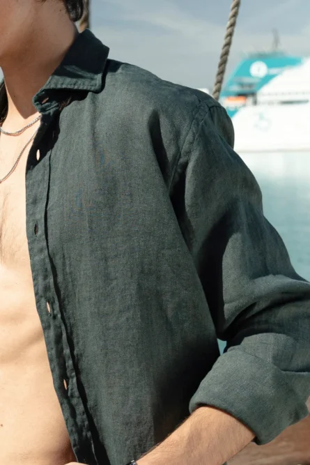 Camisa Puro Lino Premium Carbón