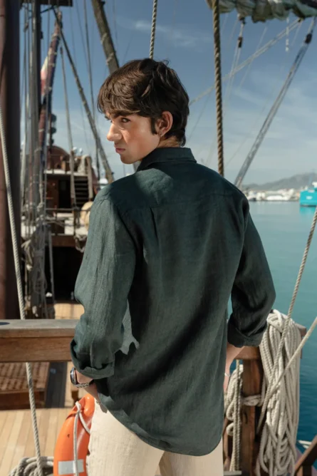 Camisa Puro Lino Premium Carbón