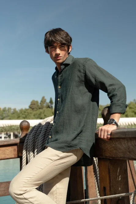 Camisa Puro Lino Premium Carbón