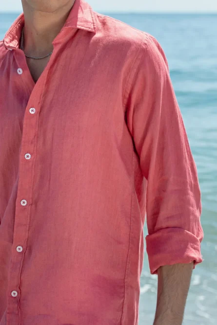 Camisa Puro Lino Premium Coral