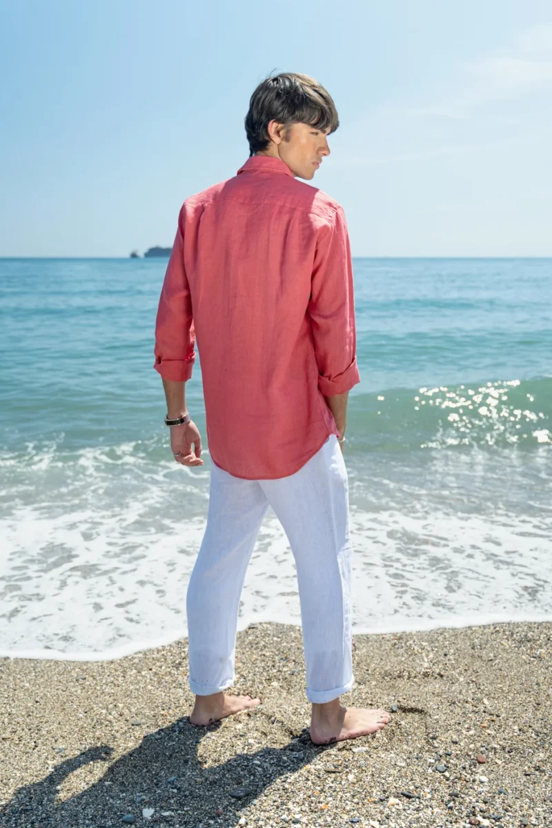 Camisa Puro Lino Premium Coral