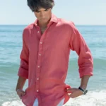 Camisa Puro Lino Premium Coral