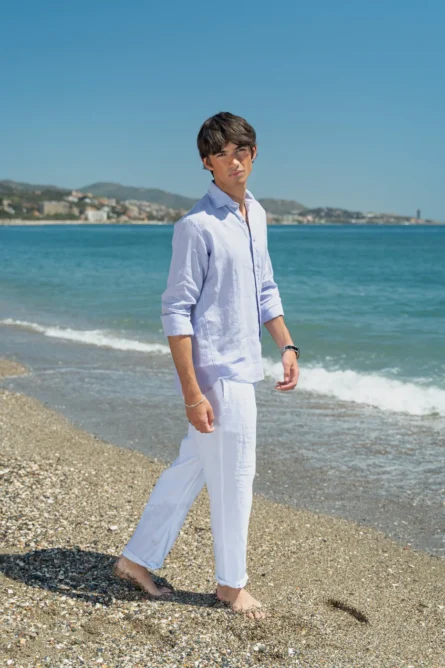 Camisa Puro Lino Premium Malva