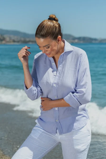 Camisa Puro Lino Malva