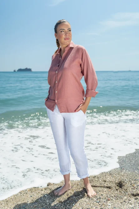 Camisa Puro Lino Premium Maquillaje Mujer