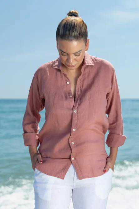 Camisa Puro Lino Premium Maquillaje Mujer