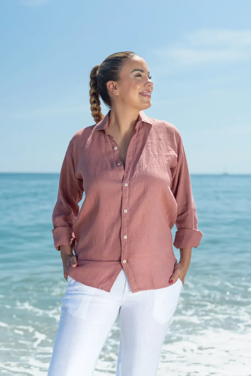 Camisa Puro Lino Premium Maquillaje Mujer