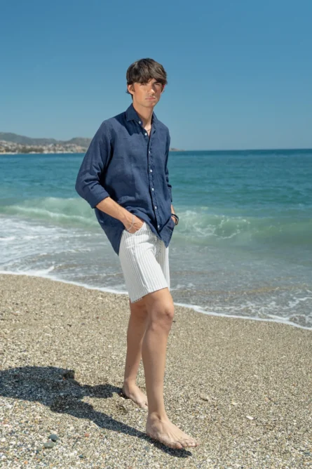 Camisa Puro Lino Premium Marino