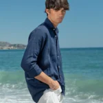 Camisa Puro Lino Premium Marino