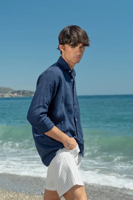 Camisa Puro Lino Premium Marino