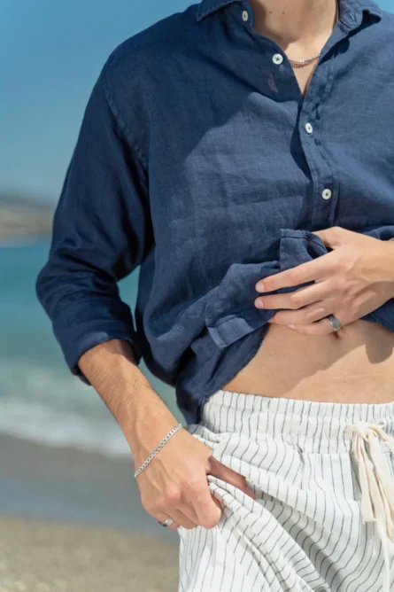 Camisa Puro Lino Premium Marino