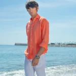 Camisa Puro Lino Premium Papaya