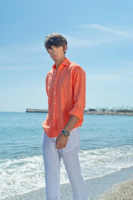 Camisa Puro Lino Premium Papaya