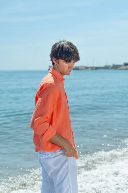 Camisa Puro Lino Premium Papaya