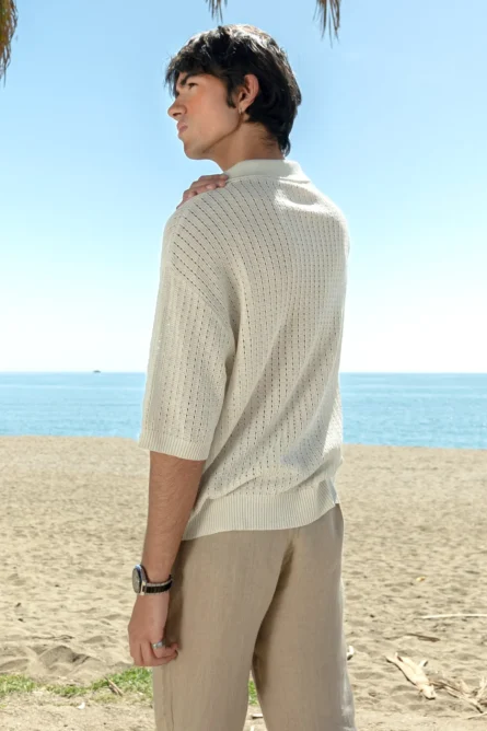 Polo hilo beige