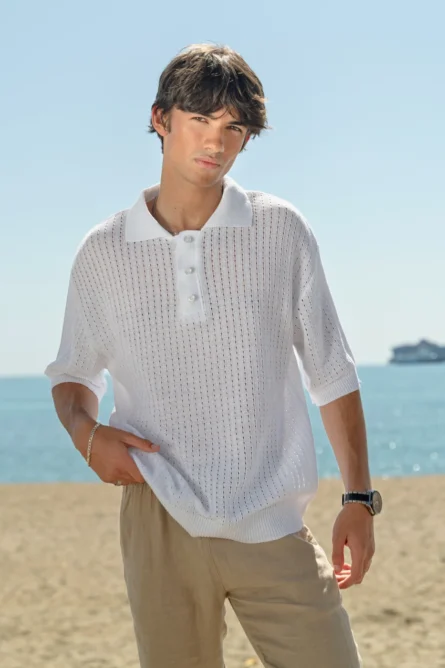Polo hilo blanco