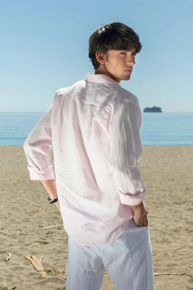 Camisa Puro Lino Premium Rosa