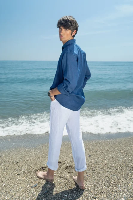 Camisa Puro Lino Premium Tinta