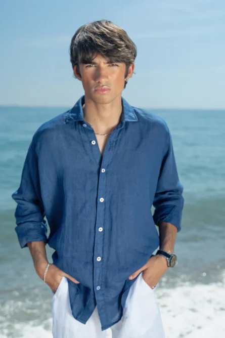 Camisa Puro Lino Premium Tinta