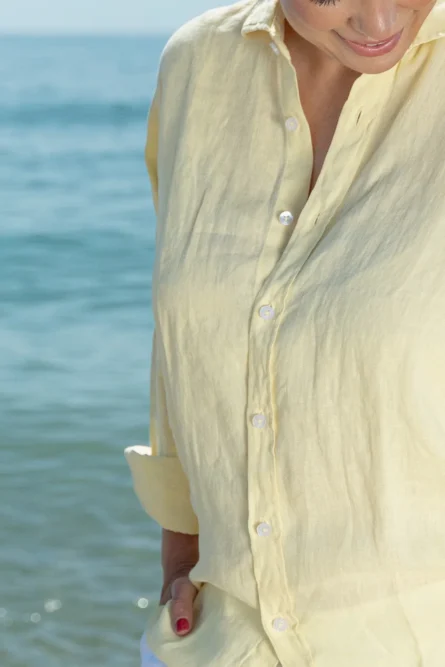 Camisa Puro Lino Premium Vainilla Mujer