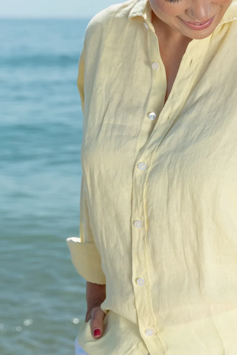 Camisa Puro Lino Premium Vainilla Mujer