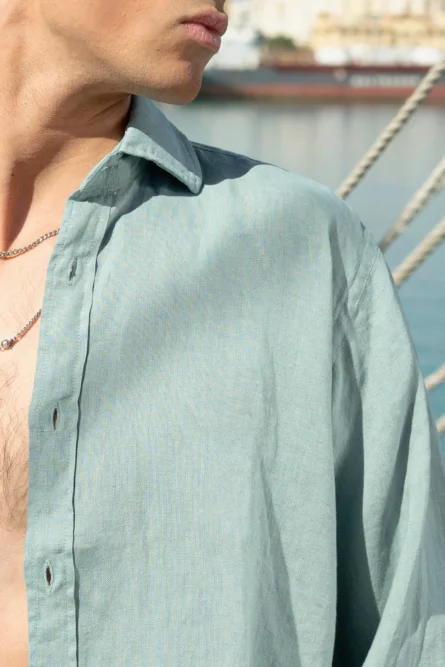 Camisa Puro Lino Premium Verde Musgo