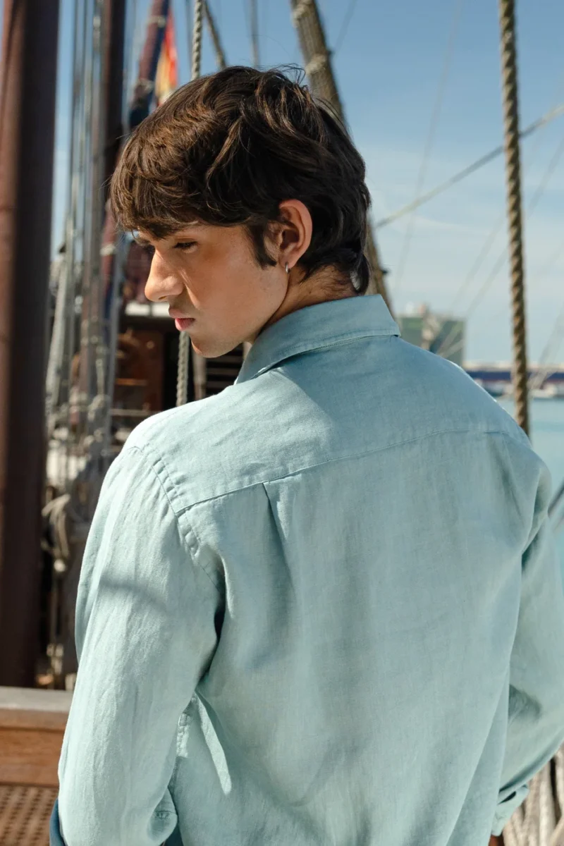 Camisa Puro Lino Premium Verde Musgo