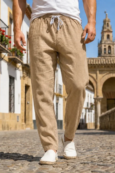 Pantalón Lino Camel Ibiza