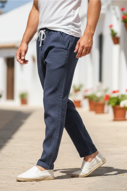 Pantalón Lino Marino Ibiza - Imagen 2