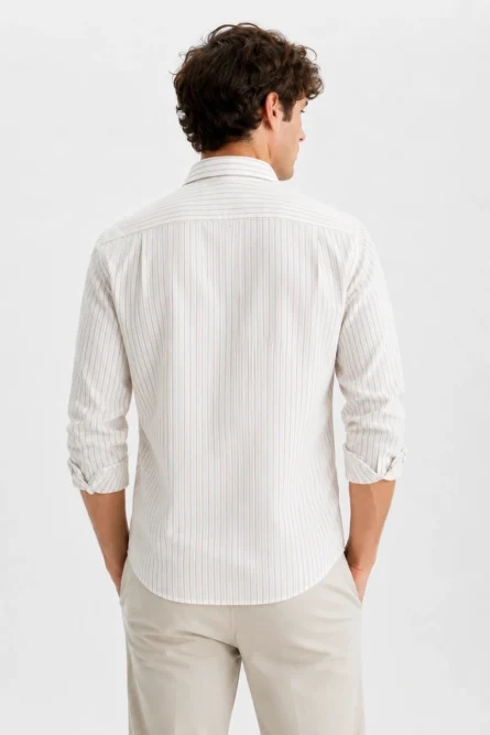 Camisa Lino Algodón Ángel Camel - Imagen 2
