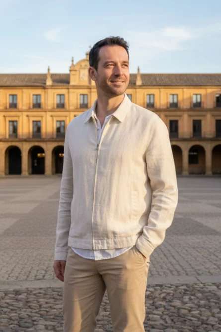 Chaqueta Lino Beige Ibiza